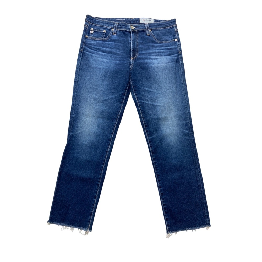 AG Adriano Goldschmied Prima Crop Jeans Womens 30R Blue Medium Wash Raw Hem